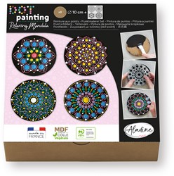 Aladine creative dot painting set - 8 coasters 10cm painting kit