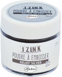 Aladine embossing powder 25 ml silver metallic effect crafting