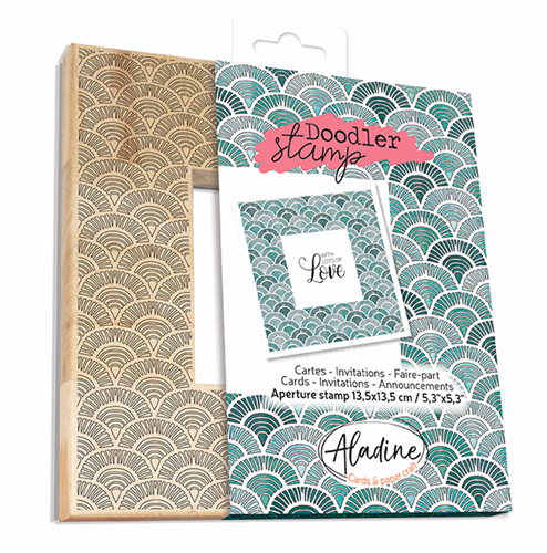 Aladine Aladine Houten Doodler Stempel 13,5x13,5 cm Schubben