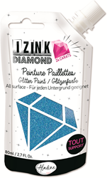 Aladine glitter paint blue 24 carat Izink Diamond 80 ml creative