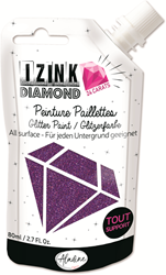 Aladine glitter paint purple 24 carat - Izink Diamond 80 ml craft paint
