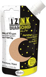 Aladine glitter paint Izink Diamond Glow 60 ml gold glow in the dark