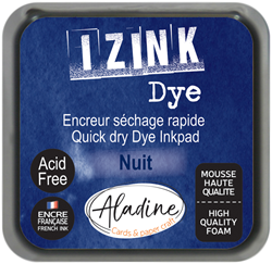 Aladine ink pad Izink Dye midnight blue 5x5 cm fast drying