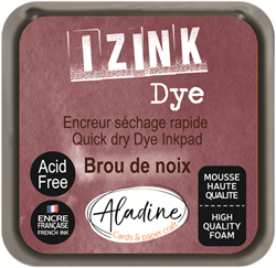 Aladine ink pad Izink Dye pigment ink 5x5 cm walnut brown