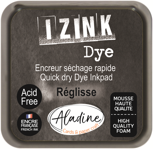 Aladine ink pad black 5x5 cm - Izink Dye fast drying ink