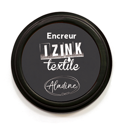 Aladine textile ink pad black - fabric stamp pad cotton linen silk