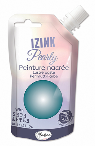 Aladine pearly paint Izink Pearly turquoise 80 ml for crafts and decoration