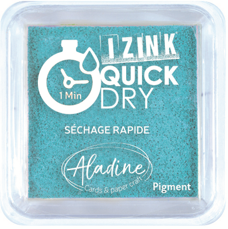 Aladine ink pad pigment quick dry 5x5 cm sea blue stamping craft