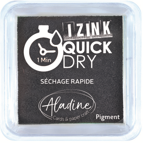 Aladine ink pad black quick-dry 5x5 cm for cards and crafts