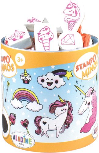 Aladine Aladine Kids Stampo Minos Stempel Set Unicorn 18 stuks