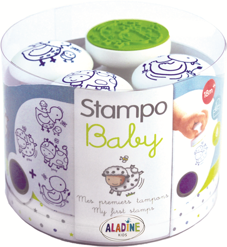 Aladine Aladine Stampo Stempel Baby Set Boerderij 4 stuks