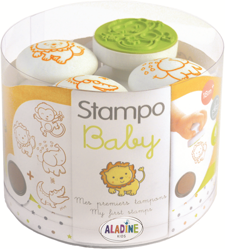 Aladine Aladine Stampo Stempel Baby Set Jungle Dieren 4 stuks