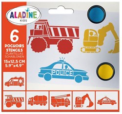 Aladine stencils vehicles - creative templates for kids