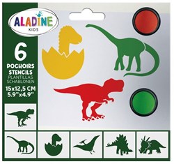 Aladine stencils craft set dinosaurs for kids drawing