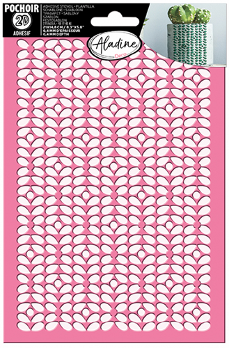 Aladine 3D Stencil A5 Self-Adhesive Round Patterns Craft Set
