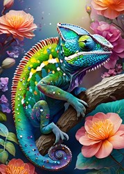Alipson Puzzle colourful chameleon - 500 piece jigsaw multicolor