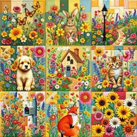 Alipson Puzzle jigsaw puzzle Cottage Garden Nine Patch Quilt Block 1000 pieces