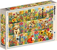 Alipson Puzzle jigsaw puzzle Cottage Garden Nine Patch Quilt Block 1000 pieces-2