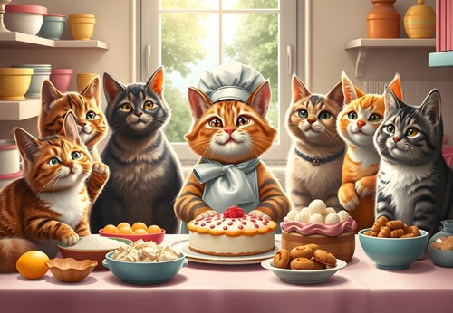 Alipson Puzzle cat puzzle Pastry Cats in Action - 1000 pieces