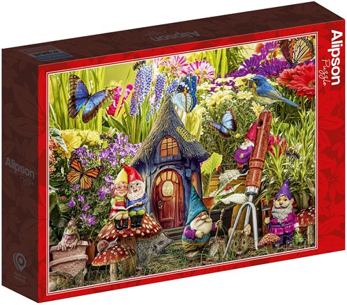 Alipson Puzzle jigsaw Gnome Garden 1000 pieces multicolor plastic-2