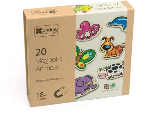 Andreu Toys magnetic toy - 20 magnetic cardboard animals