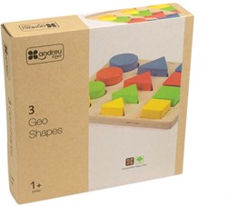 Andreu Toys ANDREU - 3 geo shapes puzzle (13+1 pieces)