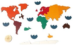 Andreu Toys educational puzzle - world map cardboard - continents