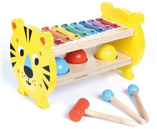 Andreu Toys wooden toy xylophone tiger educational game music