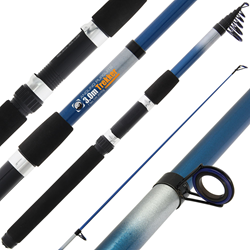 Angling Pursuits telescopic fishing rod fibreglass 10ft travel rod blue