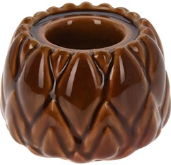 Home & Styling tealight holder ceramic brown 8cm cozy decoration