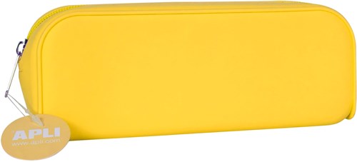 APLI Kids pencil case silicone yellow - flexible and water-resistant