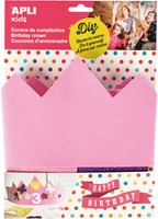 APLI Kids birthday crown pink - foam party accessory for children