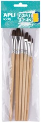 APLI Kids wooden paintbrush set - kids painting brushes - 6 pieces