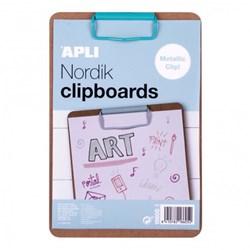 APLI Kids clipboard wood A5 blue - sturdy writing board for children