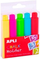APLI Kids chalk holders - 5 assorted colors - school and home
