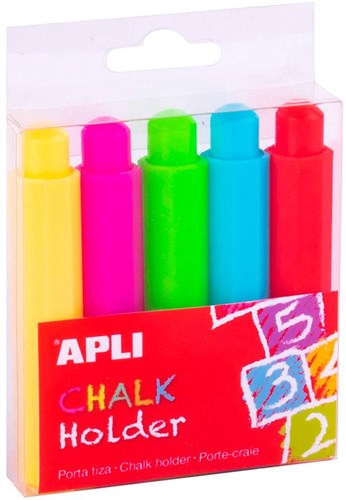 APLI Kids chalk holders - 5 assorted colors - school and home