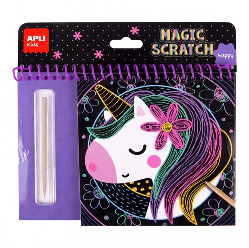 APLI Kids APLI - Happy Scratch Coloring Book (8 sheets)