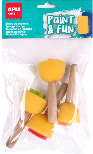 APLI Kids APLI - Sponsstempels Houten Handvat 4 stuks