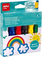 APLI Kids paint tubes with brush - poster paint set 6 colours - kids paint