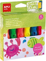APLI Kids paint tubes with brush - neon paint set for children - 6 colors