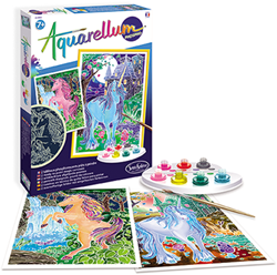 Sentosphère Aquarellum glow in the dark unicorn painting set for kids
