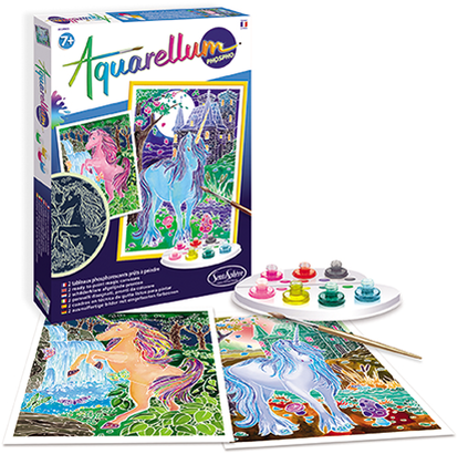 Sentosphère Aquarellum glow in the dark unicorn painting set for kids