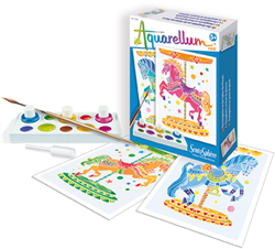Sentosphère painting - Aquarellum Mini carousel horses craft set