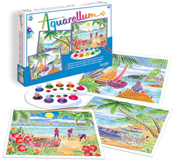 Sentosphère watercolour painting tropical landscapes set for kids and adults