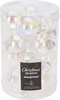 Home & Styling Christmas bauble glass 35mm iridescent tube 16 pcs decoration