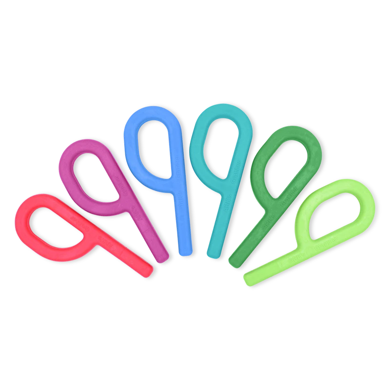 ARK Therapeutic chew toy Grabber Original Lime Green XT Medium sensory Klassieke P-vormige handkauwtool, ontwikkeld door een logopedist, voor kauwoefening en zelfregulatie.-2