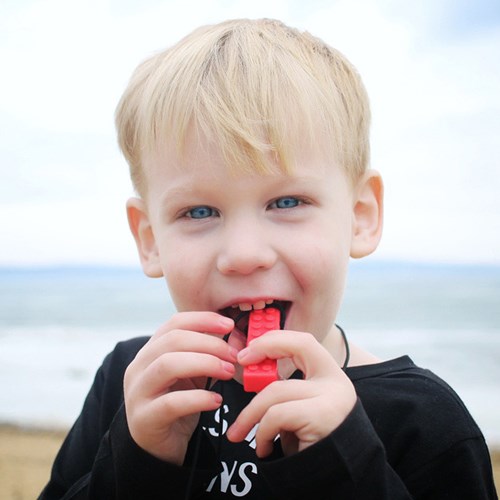 ARK Therapeutic chew necklace sensory toy Brick Stick blue XT Getextureerde bakstenen kauwhanger voor sensory seekers, geeft rijke orale input voor kinderen en volwassenen.-3