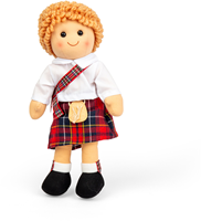 BigJigs doll Arran medium - soft baby doll with Scottish outfit