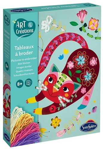 Sentosphère embroidery set animals - creative craft kit for kids