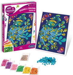 Sentosphère craft set peacock mosaic with sequins for children